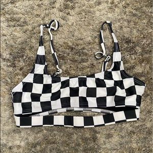 iHeartRaves Checkered Underboob Top - S